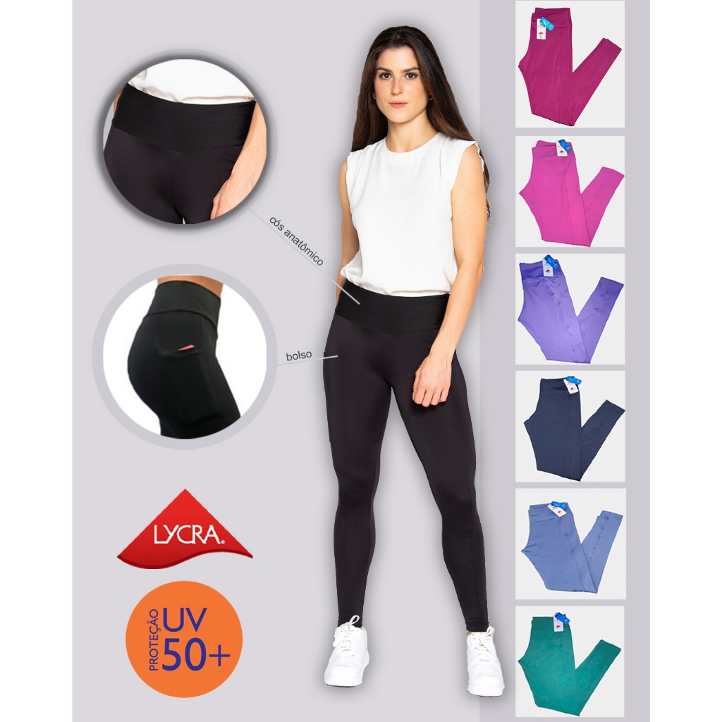 Calça Legging Poliamida com Bolso Blackout