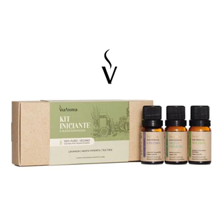 Kit Óleos Essenciais Iniciante Via Aroma 3 unidades - aromaterapia puro 100% naturais Via Aroma 10ml