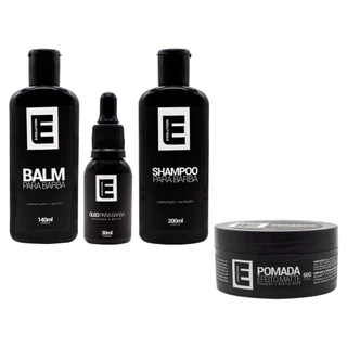 Kit Barba e Cabelo - 1 Balm + 1 Shampoo + 1 Óleo + 1 Cera Modeladora Efeito Matte Evolution