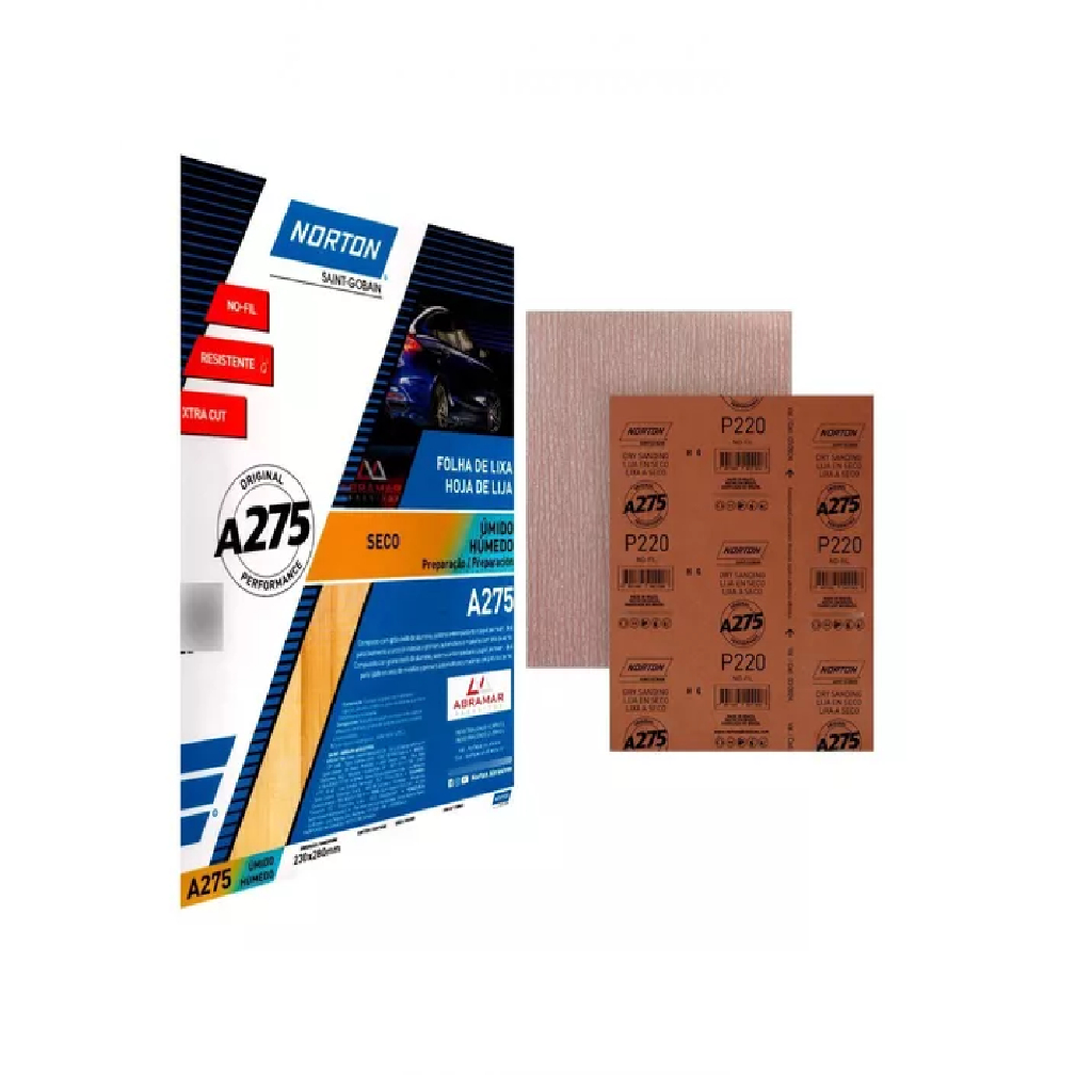 Lixa Seco Norton A275 - Grãos: 80 - 150 - 220 - 320 - 600 - 800 ...