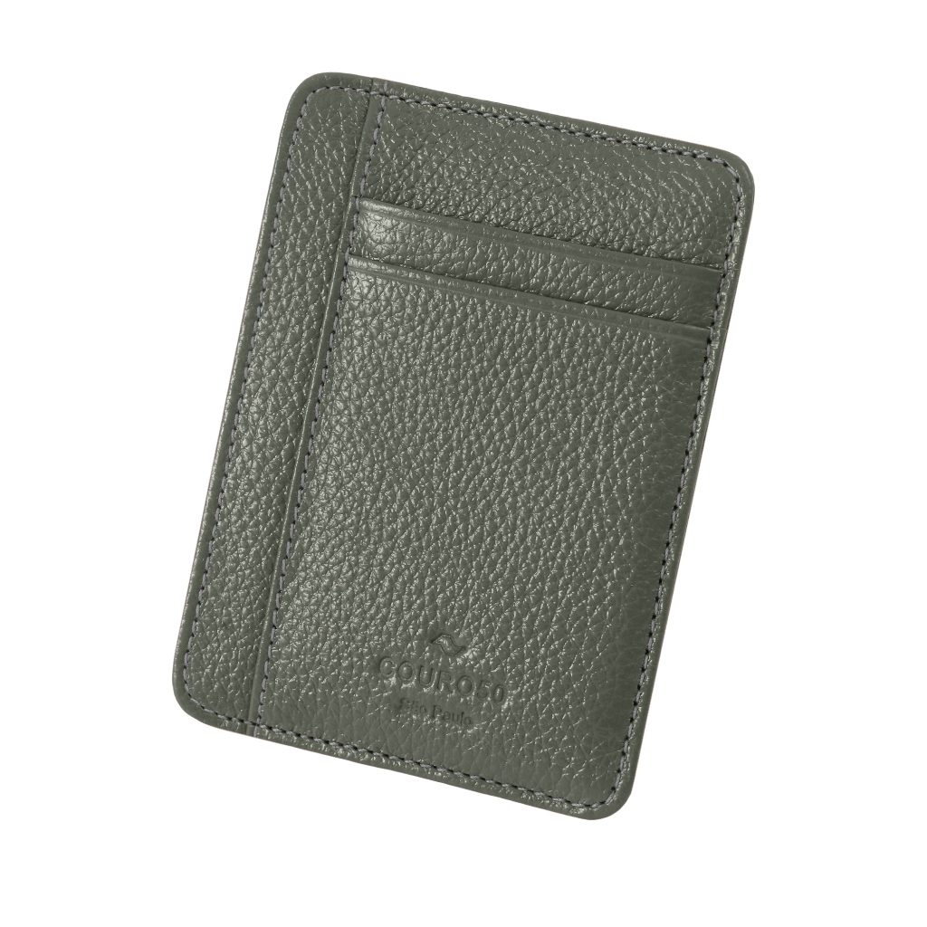 Porta-cartão Masculino de Couro Bovino Legítimo p/ Notas Dobradas, CNH e Cartões Couro50 Ibira/SP