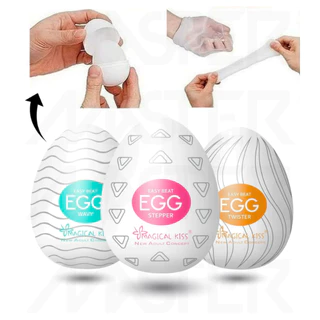 Kit 3 Eggs Masturabador Masculino Magical Kiss com Texturas Diversas Ovo Sex Shop
