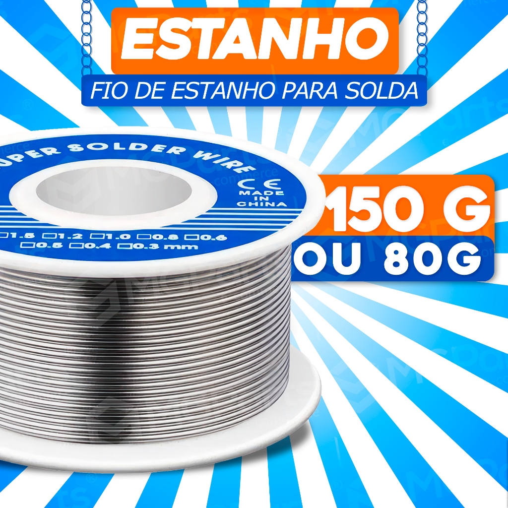 Solda Estanho 150g Profissional para Soldar Fio Arame para Ferro de Soldar Soldagem