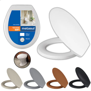 Assento Sanitário Básico Universal - Oval Redondo - Modelo Soft Metasul – Tampa de Vaso