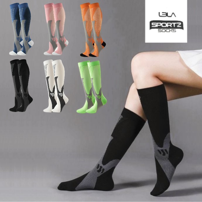 Meia Esportiva Alta Compressão De Futebol Corrida Ciclismo Profissional Treino Funcional Meião Vôlei Futebol Skate