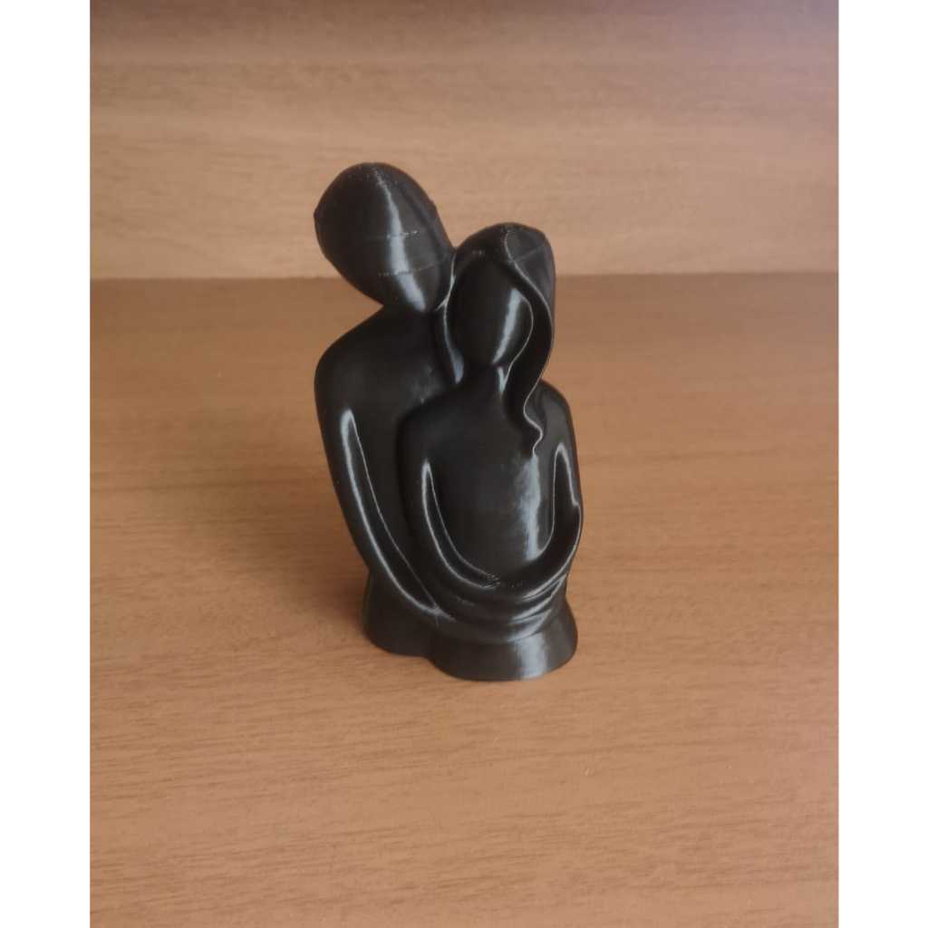 ESTATUETA ABRAÇO NAMORADOS/DIA DOS NAMORADOS/CASAL/TOP/LUXO/DECORAÇÃO ELEGANTE/PRESENTE - PRETO