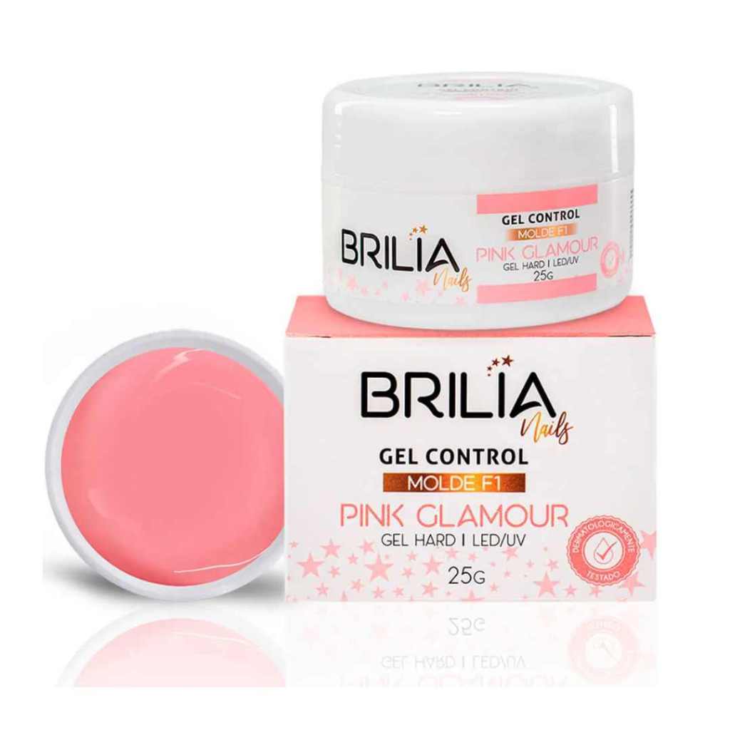 Gel Control Pink Glamour Molde F1 25G Brilia Nails | Shopee Brasil
