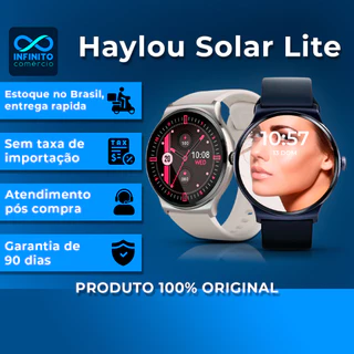 Relógio Smartwatch Haylou Solar Lite Fitness Monitor Cardíaco IP68 Tela Colorida 1.38" Autonomico