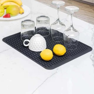 Tapete Escorredor De Louça Em Silicone Para Pia Mesa Cozinha Secagem Rápida