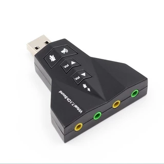 Adaptador de Som USB 7.1 Canais Virtual para Dois Fones de Ouvido