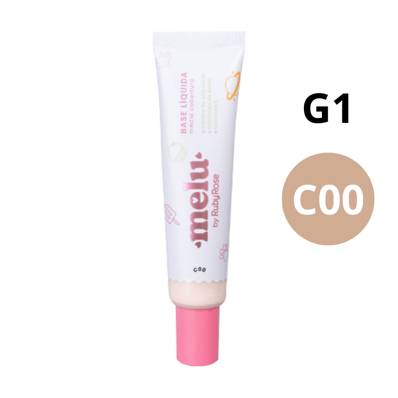 Base Líquida Vegana Matte Média Cobertura - Melu By Ruby Rose RR872 ...