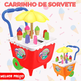 Brinquedo Carrinho De Sorvete Com Sorvetinhos Picolés Faz De Conta Sorveteiro Varias Cores - Tilin Brinquedos