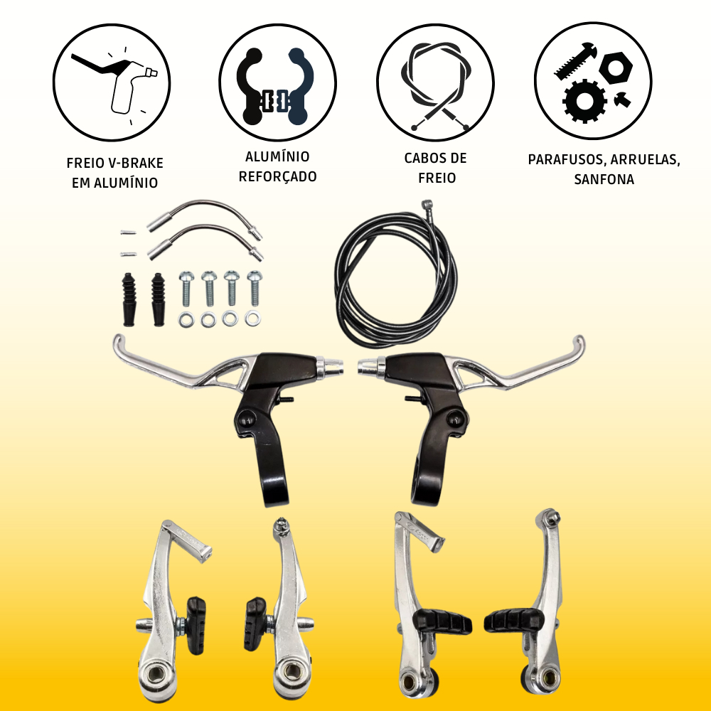 Kit Freio V Brake de Alumínio Tipo Logan Orbital Completo | Shopee Brasil