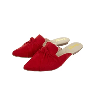 Mule Feminino Casual Passo Nobre Bico Fino Enfeite Nó Confort