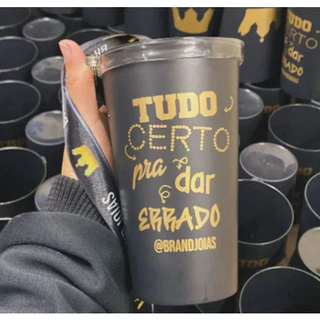 KIT 10 COPOS ECOLÓGICO COM TIRANTE PERSONALIZADO