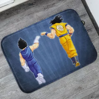 Tapete Porta de Entrada DBZ Goku Vegeta 55x35cm Antiderrapante