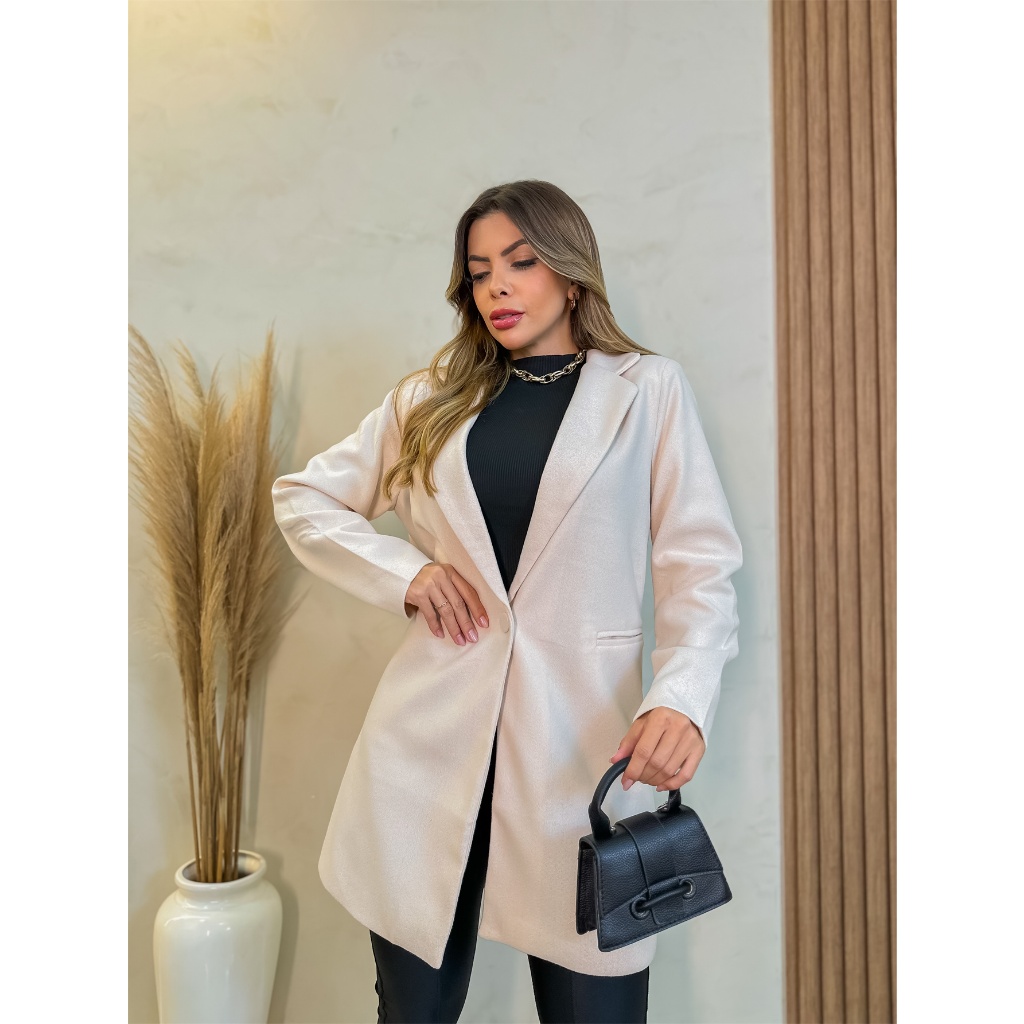 Casaco Feminino Lã Batida Liso Blusa Frio Inverno 3RD SD914