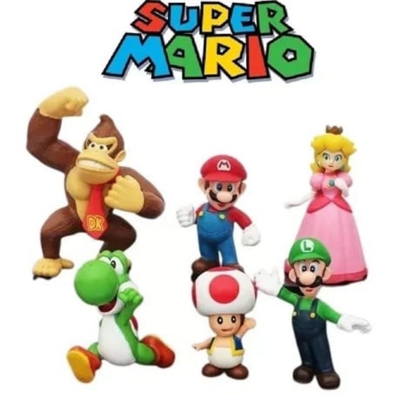 LLT TOYS - Conjunto de Bonecos Mario Bros 3/6pcs em Oferta na Shopee