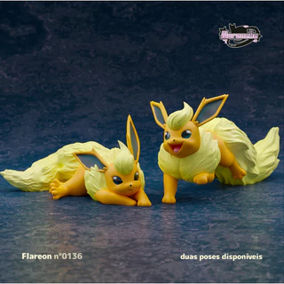 Miniatura 3D Pokémon Flareon | Eevee Evoluções | Flareon 55mm | Pokémon Action Figure | Impressão 3D