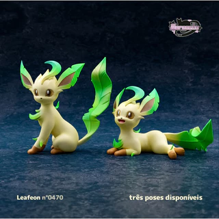 Miniatura 3D Pokémon Leafeon 50mm e 70mm | Eevee Evoluções | Pokémon Action Figure | Impressão 3D