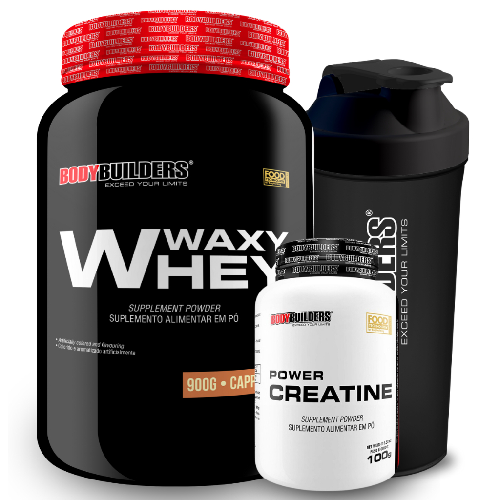 Kit Whey Protein Waxy Whey Pote 900g Power Creatina 100g