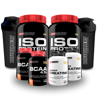Kit 2x Proteína Isolada Iso Protein 900g + 2x BCAA 100g + 2x Creatina 100g + 2x Coque - Bodybuilders