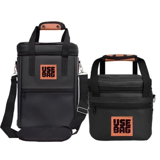 Kit Bolsa Térmica Frasqueira Porta Vinho Wine Bag Triplo Grande Resistente e Bolsa Térmica Fitness Impermeável Academia Lancheira Marmiteira Viagem
