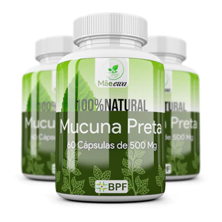 Kit 3 Potes Mucuna Preta Autentica 180 Cápsulas 500mg