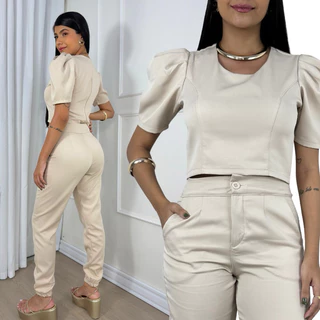 CONJUNTO ALFAIATARIA COM PUNHO FEMININO
