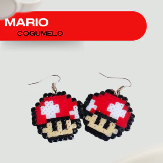 Personagens Mario em Pixel Art (BRINCOS) - Hama/Perler/Artkal Beads 2.6mm