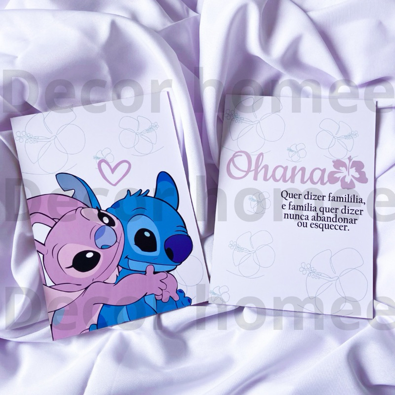 ohana！2本目 PROMOÇÃO 2 qaudrinhos stitch ohana de 20x28 Mdf | Shopee Brasil