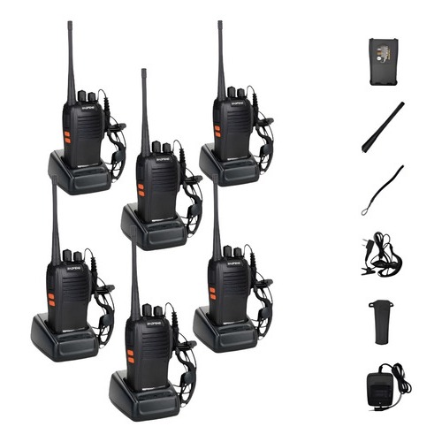 Kit 6 Radios Comunicador Baofeng777s 12km 16 Canais Original