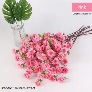 10 Ramo De Cerejeira Artificial , Flor De Pêssego Decoração De Casamento 65cm