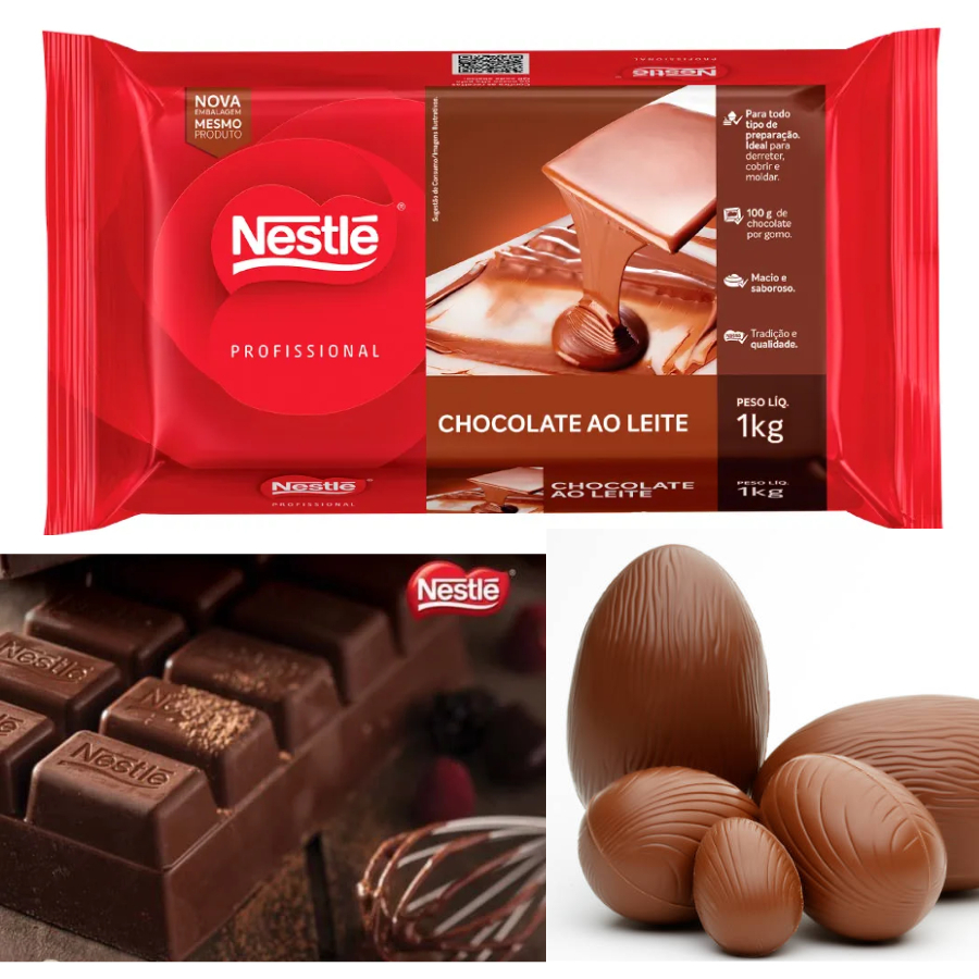 Barra de chocolate ao leite 1 kg - Nestle
