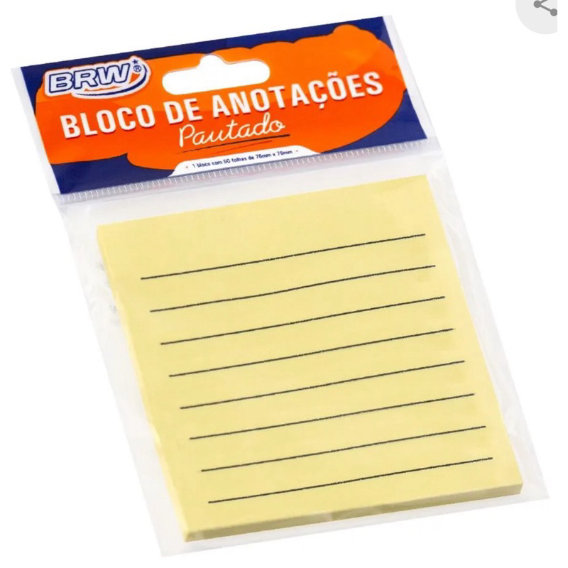 BLOCO ADESIVO AMARELO PAUTADO BRW