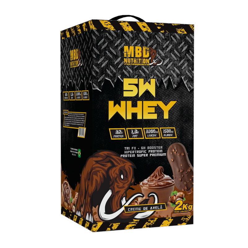 Whey Protein 5w Mbd Nutrition 2kg Proteína Isolada E Concentrada