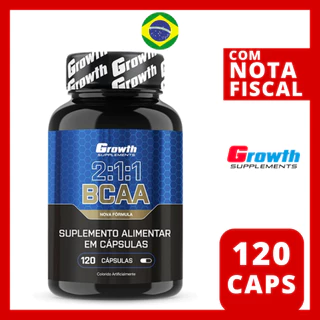 BCAA 2:1:1 Growth 120 Cápsulas Original - Envio Imediato