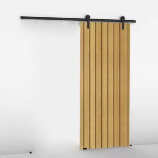 Kit Porta De Correr Roldana Aparente em Alumínio Cor Preto fosco