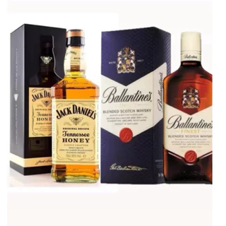KIT 02 WHISKEY'S JACK DANIELS HONEY MEL + Ballantine's Blended Scotch Finest
