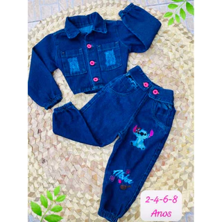 CONJUNTO FEMININO INFANTIL JUVENIL PERSONAGEM BORDADO