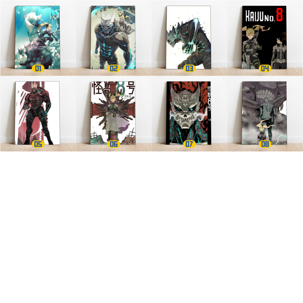 Placa Decorativa Kaiju No 8 Anime Quadro MDF 21X28 Já Acompanha Dupla Face
