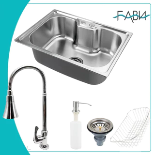 Cuba para cozinha gourmet pia aço inox com torneira bancada duplo jato