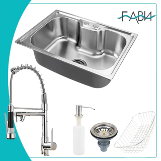 Cuba para cozinha gourmet pia aço inox com acessórios e prata Torneira gourmet