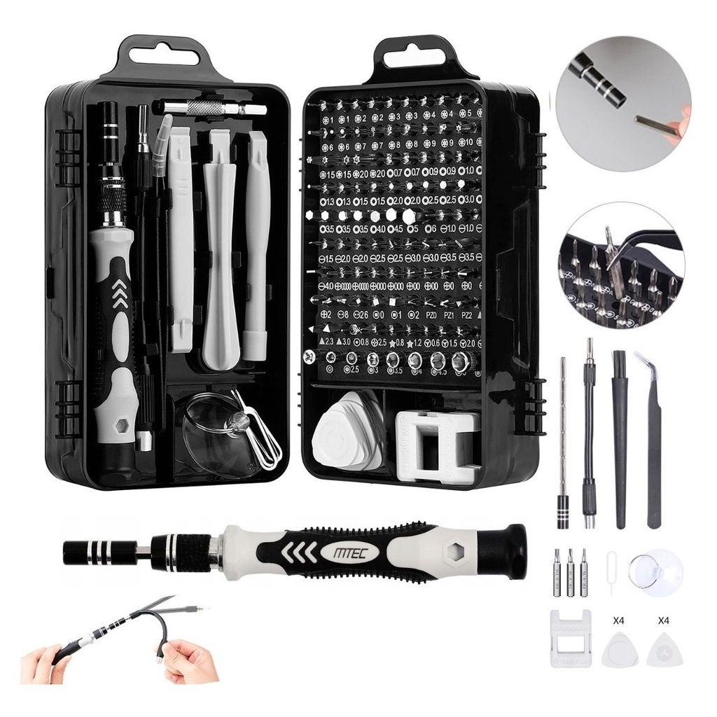 Jogo Chaves De Fenda Precisão Com 115 peças 1 Kit Ferramentas Novo P/ Manutenção Celular Notebook Tablet Reparação