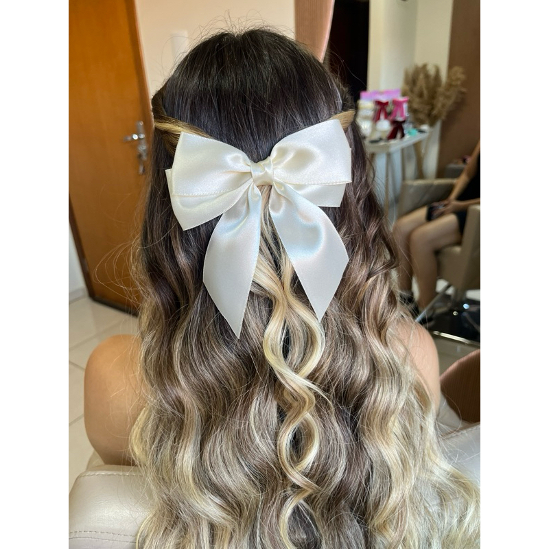 Laço de cabelo para adulto no cetim 13x13cm | Shopee Brasil