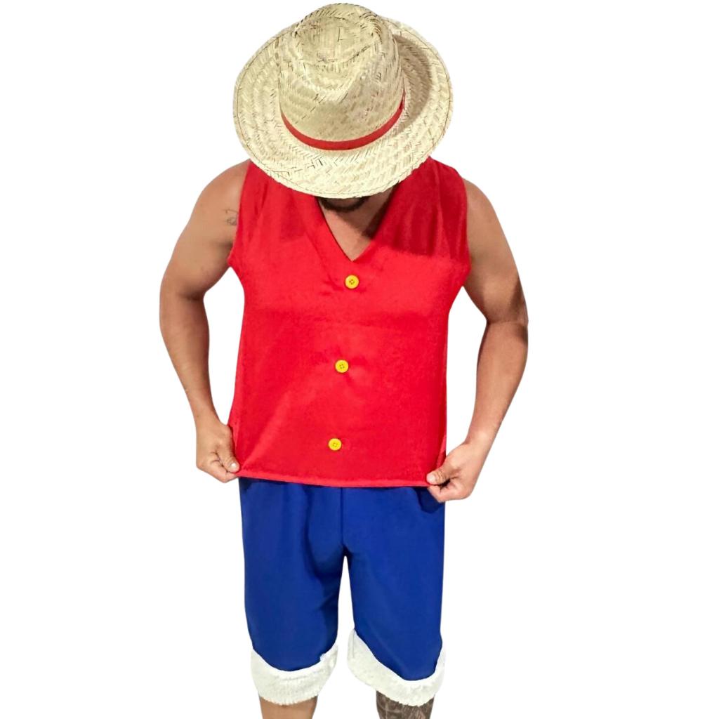 Fantasia monkey d luffy bando do chapeu de palha capitao luffy luffy gear 5  | Shopee Brasil