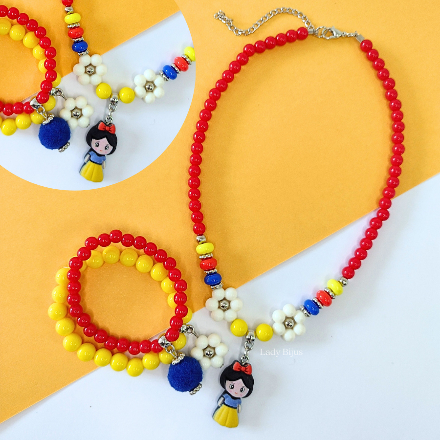 Colar e Pulseira Personagens Infantil