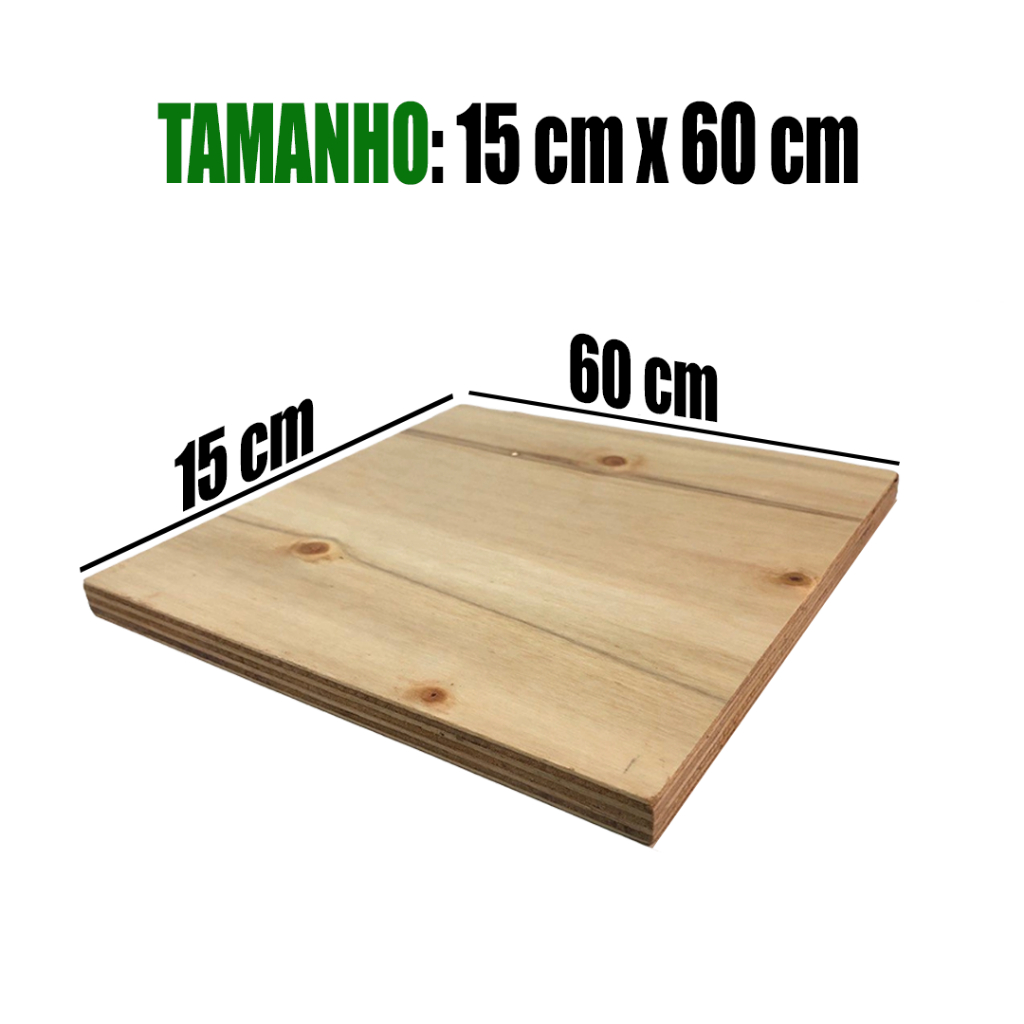 Placa Chapa de Compensado Naval 12 mm - 15 cm x 60 cm