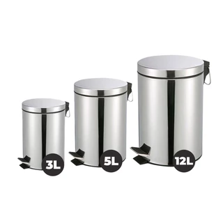 Lixeira de Aço Inox 5L Banheiro Cozinha Escritório C/ Balde Removível Lixeira de Aço Inox 12 litros