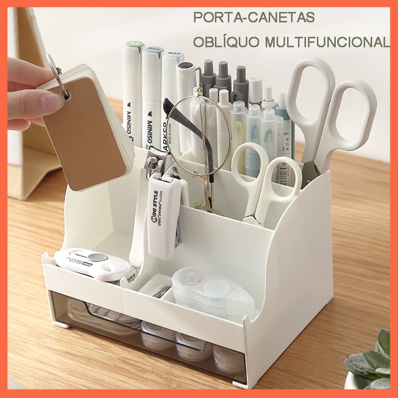 Organizador Mesa Porta Treco Caneta Gaveta/Maquiagem Escritório Multiuso